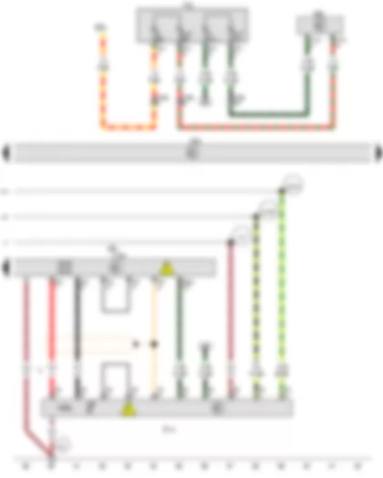 Wiring Diagram  VW E-UP 2015 - Climatronic control unit - Control unit for high-voltage battery charging unit - Maintenance connector for high-voltage system - High-voltage heater (PTC)