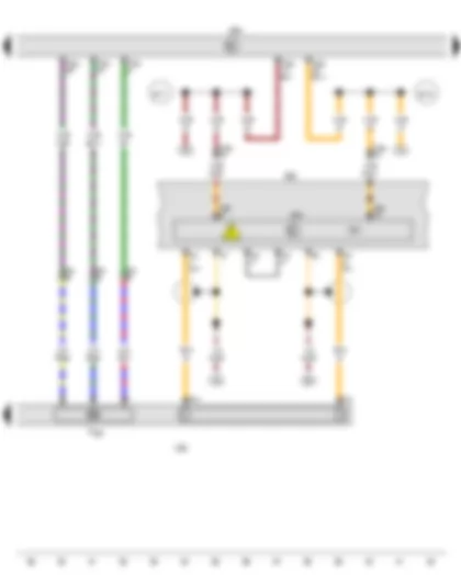 Wiring Diagram  VW E-UP 2016 - Charge voltage control unit for high-voltage battery - High-voltage battery charging socket 1