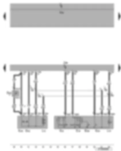 Wiring Diagram  VW EOS 2006 - Driver door control unit - mirror adjustment switch - exterior mirror heater button - fold-in mirror switch - rear lid remote release button - fuel tank flap release button