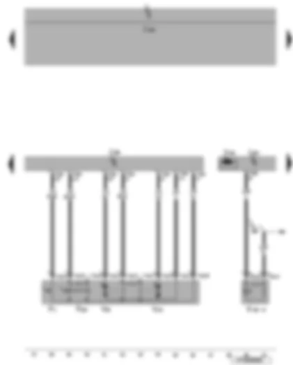 Wiring Diagram  VW EOS 2006 - Driver- and front passenger door control unit - driver side central locking lock unit - driver door contact switch - central locking deadlock function warning lamp on front passenger side