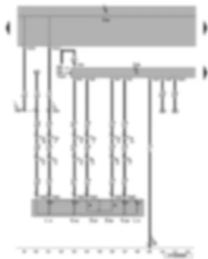 Wiring Diagram  VW EOS 2006 - Interior monitoring deactivation switch - deactivation button for vehicle inclination sender - convenience system central control unit - fuse