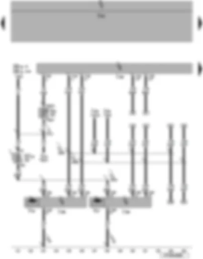 Wiring Diagram  VW EOS 2006 - Convertible roof actuation control unit - fuses - rear left and right door control unit - data bus diagnosis interface