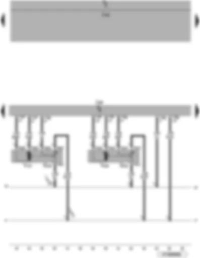 Wiring Diagram  VW EOS 2006 - Defroster flap control motor - right temperature flap control motor - defroster flap control motor potentiometer - potentiometer for right temperature flap control motor