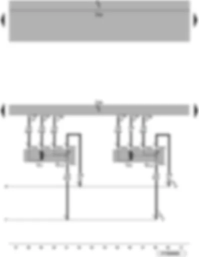 Wiring Diagram  VW EOS 2006 - Climatronic control unit - air flow flap control motor potentiometer - central flap control motor potentiometer - central flap control motor - air flow flap control motor