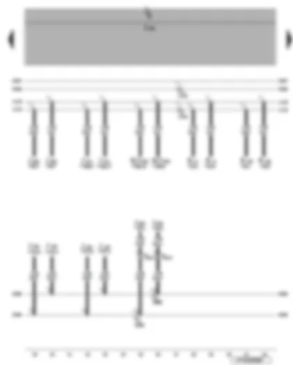 Wiring Diagram  VW EOS 2006 - ABS control unit - airbag - auxiliary heater - mobile telephone operating electronics - power steering - Control unit with display for radio and navigation system - radio - digital satellite radio tuner