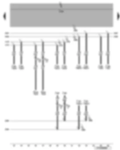 Wiring Diagram  VW EOS 2006 - Magnetic field sender for compass - convertible roof actuation control unit - trailer detector control unit - control unit with display for TV - radio navigation - steering column electronics control unit - selector lever sensors control unit