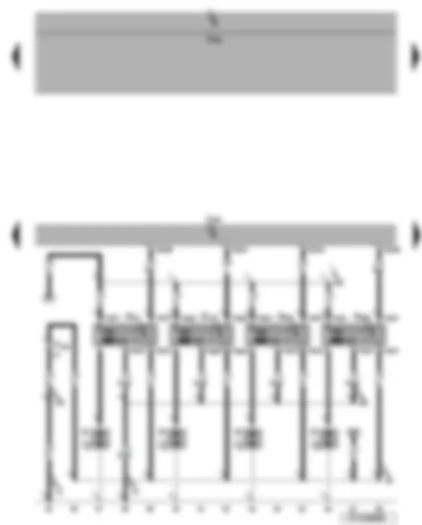 Wiring Diagram  VW EOS 2006 - Engine control unit - ignition coils with output stage - spark plugs