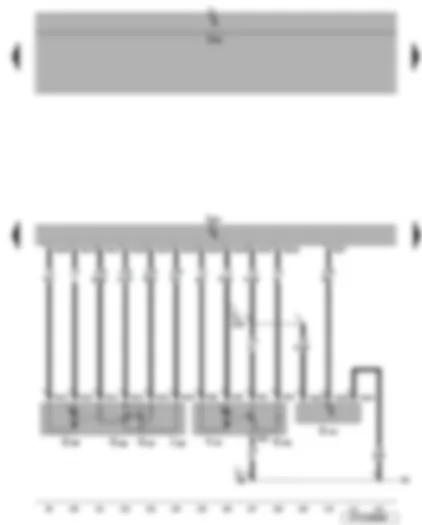 Wiring Diagram  VW EOS 2006 - Engine control unit - throttle valve module - intake manifold flap motor - intake manifold flap potentiometer - fuel pressure sender for low-pressure