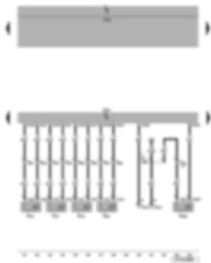 Wiring Diagram  VW EOS 2006 - Engine control unit - injectors - inlet camshaft control valve