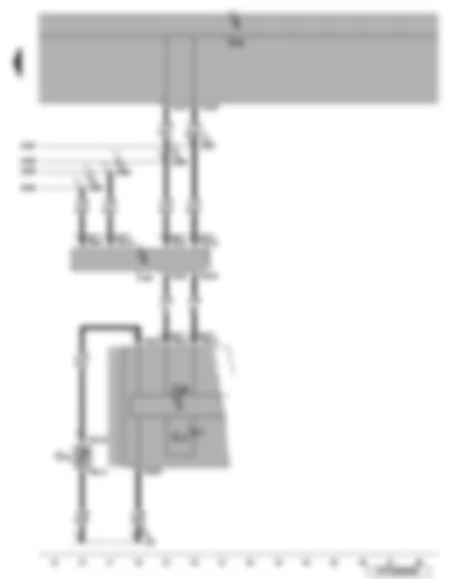 Wiring Diagram  VW EOS 2007 - Windscreen washer fluid level sender - washer fluid level warning lamp - data bus diagnostic interface