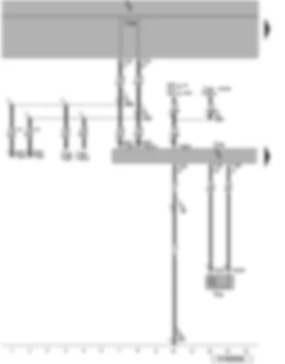 Wiring Diagram  VW EOS 2007 - Parking aid control unit - rear parking aid warning buzzer - self-diagnosis connection
