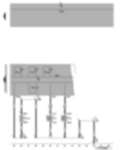 Wiring Diagram  VW EOS 2006 - Handbrake warning switch - brake fluid level warning contact - front left brake pad wear sender - control unit in dash panel insert - warning lamps