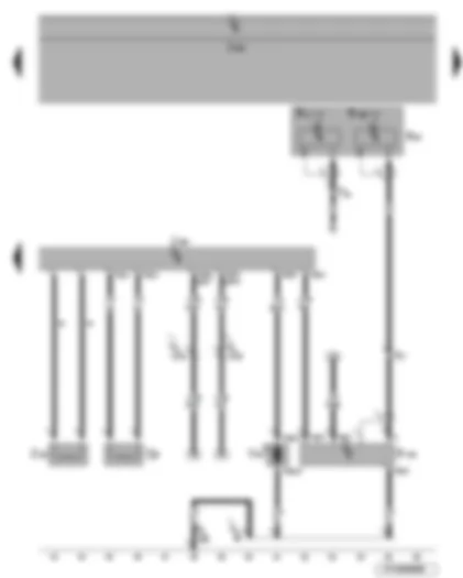 Wiring Diagram  VW EOS 2006 - Auxiliary heater control unit - remote control receiver for auxiliary coolant heater - metering pump - fuel pre-heating heater element - glow plug with flame monitor