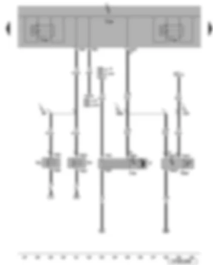 Wiring Diagram  VW EOS 2007 - Bonnet contact switch - rain and light detector sensor - windscreen wiper motor - washer jet heater element - double washer pump relay 2