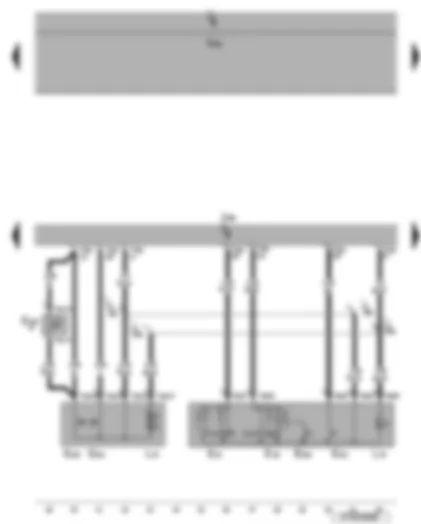 Wiring Diagram  VW EOS 2007 - Driver door control unit - mirror adjustment switch - exterior mirror heater button - mirror fold-in feature system switch - key operated switch to block release of rear lid remote - rear lid remote release button - fuel tank flap release button