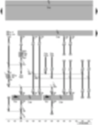 Wiring Diagram  VW EOS 2007 - Convertible roof actuation control unit - fuses - rear left and right door control unit - data bus diagnostic interface