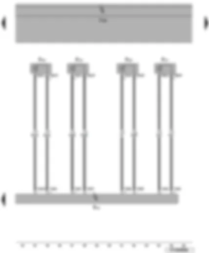 Wiring Diagram  VW EOS 2008 - Bass loudspeaker and rear left and right treble loudspeaker - amplifier