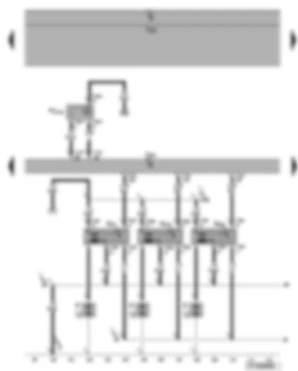 Wiring Diagram  VW EOS 2007 - Engine control unit - ignition coil 1-3 with output stage - spark plugs - fuel system diagnostic pump