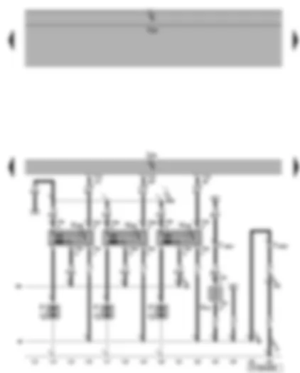 Wiring Diagram  VW EOS 2007 - Engine control unit - ignition coil 4 -6 with output stage - spark plugs - heater element for crankcase breather