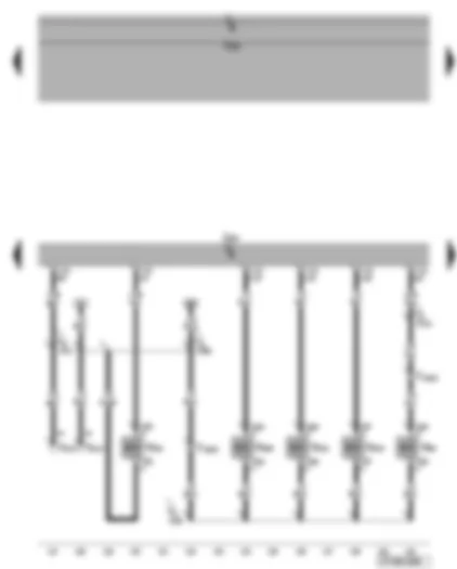 Wiring Diagram  VW EOS 2007 - Engine control unit - exhaust flap 1 valve - inlet camshaft control valve - activated charcoal filter system solenoid valve 1