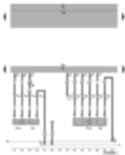 Wiring Diagram  VW EOS 2007 - Engine control unit - lambda probe 1 after catalytic converter - lambda probe 2 upstream of catalytic converter