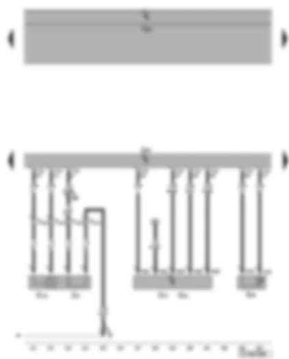 Wiring Diagram  VW EOS 2007 - Engine control unit - lambda probe 2 after catalytic converter - air mass meter - intake air temperature sender - radiator outlet coolant temperature sender