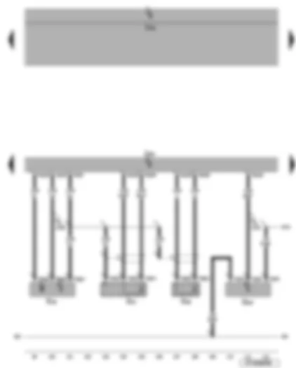 Wiring Diagram  VW EOS 2008 - Engine control unit - engine speed sender - knock sensors - fuel pressure sender