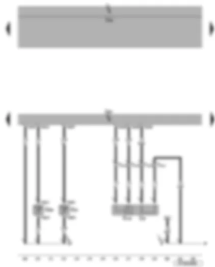 Wiring Diagram  VW EOS 2007 - Engine control unit - lambda probe 1 after catalytic converter - radiator outlet coolant temperature sender - intake air temperature sender 2