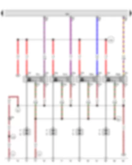 Wiring Diagram  VW EOS 2009 - Engine control unit - Ignition coil 1 with output stage - Ignition coil 2 with output stage - Spark plug connector - Spark plugs