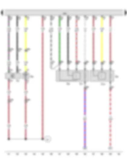 Wiring Diagram  VW EOS 2008 - Charge pressure sender - Lambda probe - Lambda probe after catalytic converter - Engine control unit - Lambda probe heater