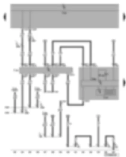 Электросхемa  VW EOS 2008 - Комбинация приборов - диагностический интерфейс шин данных - диагностический разъём - контрольная лампа электропривода дроссельной заслонки - многофункциональный дисплей