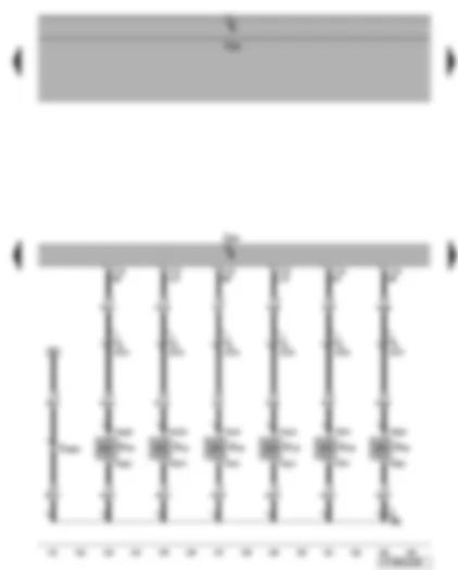 Wiring Diagram  VW EOS 2007 - Engine control unit - injectors
