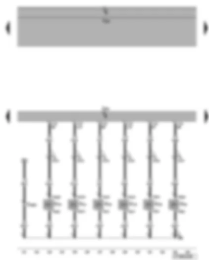 Электросхемa  VW EOS 2008 - Блок управления двигателя - форсунки