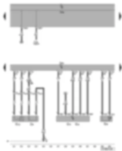 Wiring Diagram  VW EOS 2009 - Engine control unit - Lambda probe 2 after catalytic converter - air mass meter - intake air temperature sender - radiator outlet coolant temperature sender