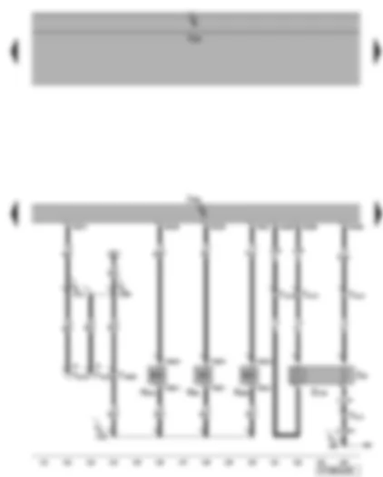 Электросхемa  VW EOS 2008 - Блок управления двигателя - электромагнитный клапан абсорбера с активированным углем - клапан системы регулирования фаз газораспределения - клапан заслонок впускных каналов - лямбда-зонд после катализатора