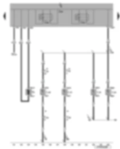 Wiring Diagram  VW EOS 2007 - Washer pump - treble tone horn - bass tone horn - front left and right footwell illumination bulb - double washer pump relay 1