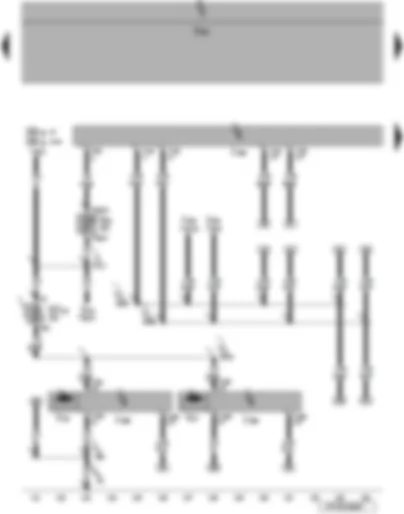 Wiring Diagram  VW EOS 2008 - Convertible roof actuation control unit - fuses - rear left and right door control unit - data bus diagnosis interface