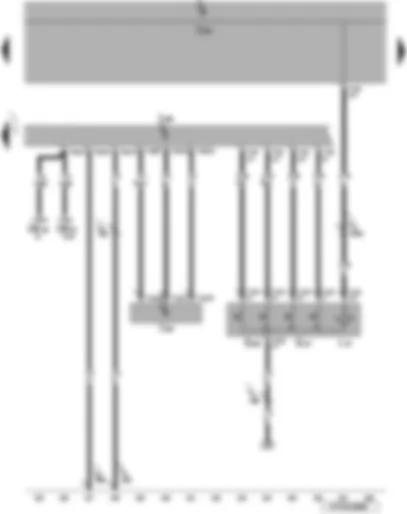 Wiring Diagram  VW EOS 2008 - Sliding sunroof adjustment control unit - button to operate convertible roof and sliding sunroof - convertible roof actuation control unit - fuses