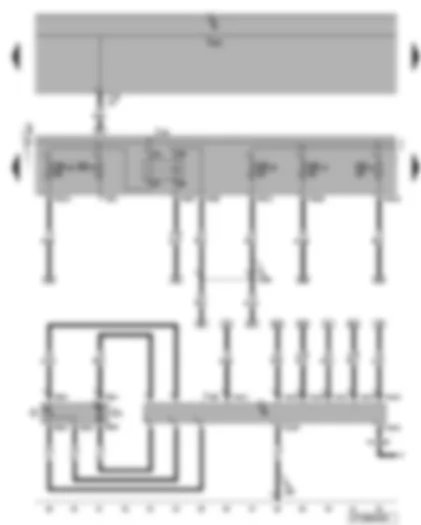 Wiring Diagram  VW EOS 2008 - Engine component current supply relay - fuel pump control unit - fuel gauge sender - fuel pump