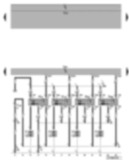 Wiring Diagram  VW EOS 2008 - Engine control unit - ignition coils with output stage - spark plugs