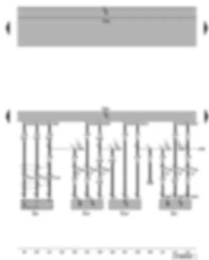 Wiring Diagram  VW EOS 2008 - Engine control unit - knock sensor 1 - Hall sender - charge pressure sender