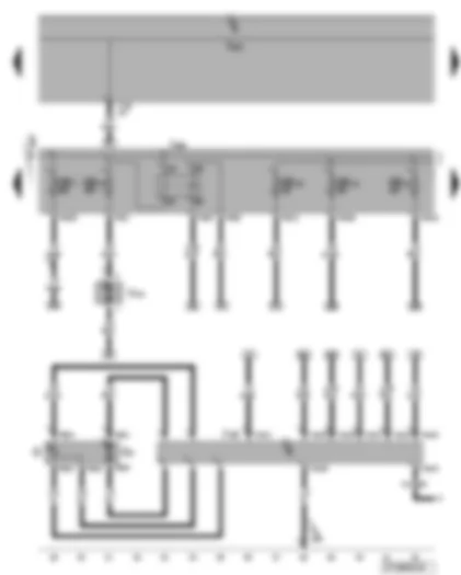 Wiring Diagram  VW EOS 2008 - Engine component current supply relay - fuel pump control unit - fuel gauge sender - fuel pump - secondary air pump