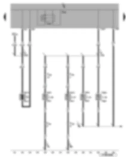 Wiring Diagram  VW EOS 2009 - Washer pump - washer pump relay - front left and right footwell lighting bulbs