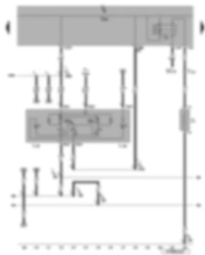 Электросхемa  VW EOS 2009 - Нагревательный элемент заднего стекла - плафоны освещения салона - рассеянное освещение - реле обогрева заднего стекла