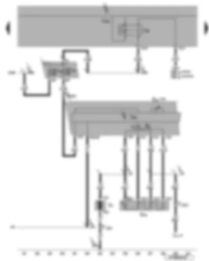 Электросхемa  VW EOS 2009 - Реле разгрузки контакта X - блок управления климатической установки - переключатель приточного вентилятора - приточный вентилятор - балластное сопротивление приточного вентилятора с предохранителем защиты от перегрева