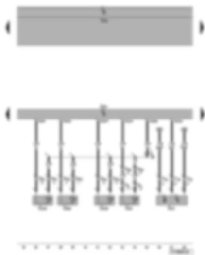 Wiring Diagram  VW EOS 2009 - Exhaust gas temperature sender - Hall sender - radiator outlet coolant temperature sender - engine control unit