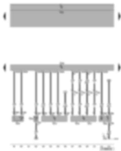 Wiring Diagram  VW EOS 2009 - Intake air temperature sender - fuel temperature sender - coolant temperature sender - charge air pressure sender - air mass meter - engine speed sender - engine control unit