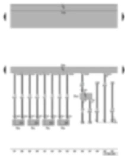 Wiring Diagram  VW EOS 2009 - Injectors - fuel pressure sender - engine control unit