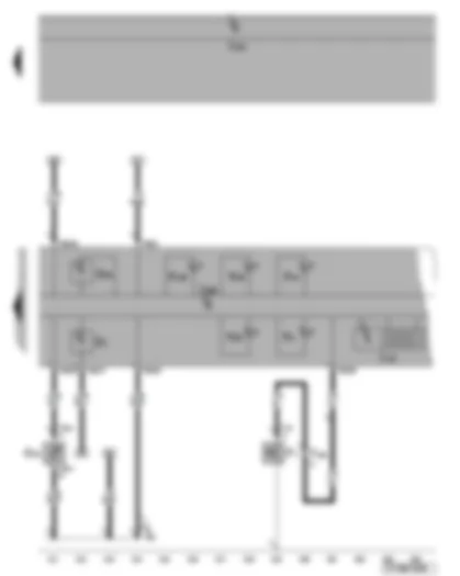 Wiring Diagram  VW EOS 2009 - Exhaust emissions warning lamp - coolant shortage indicator sender - oil pressure warning lamp - fuel gauge - charge air pressure gauge - oil pressure switch - dash panel insert