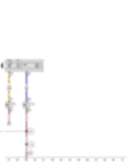 Wiring Diagram  VW EOS 2009 - Handbrake warning switch - Brake fluid level warning contact - Control unit in dash panel insert